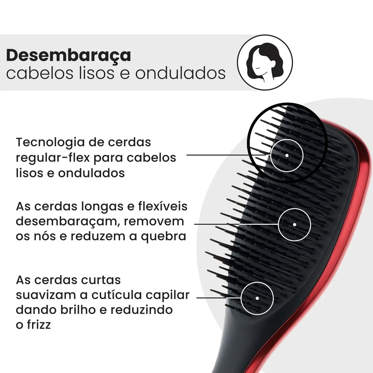 Tecnologia Regular-flex para cabelos lisos e ondulados